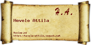 Hevele Attila névjegykártya